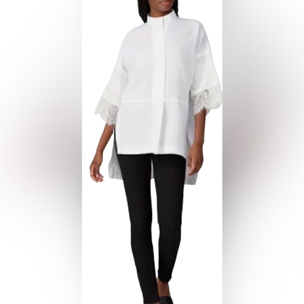 Victor Alfaro White Lace Blouse Size Medium